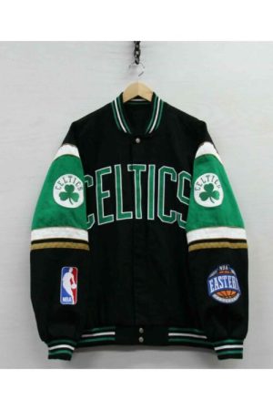 Boston Celtics Canvas Jeff Hamilton Bomber Jacket