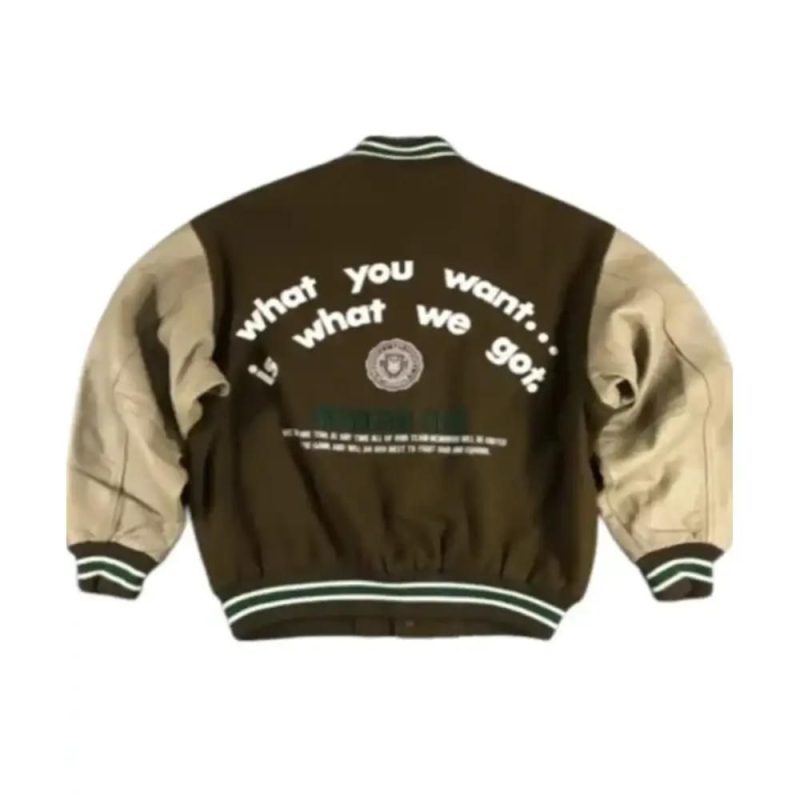 Brown Varsity Bomber Jacket