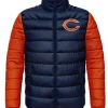 Chicago Bears Navy and Orange Puffer Jacket