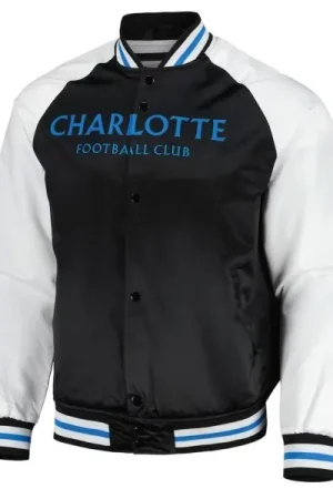 Charlotte FC Black and White Satin Jacket
