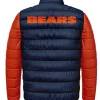 Chicago Bears Navy and Orange Puffer Jacket