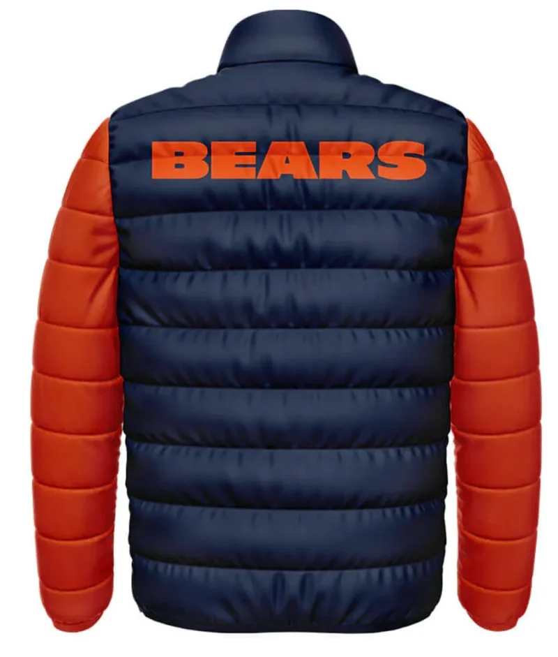 Chicago Bears Navy and Orange Puffer Jacket