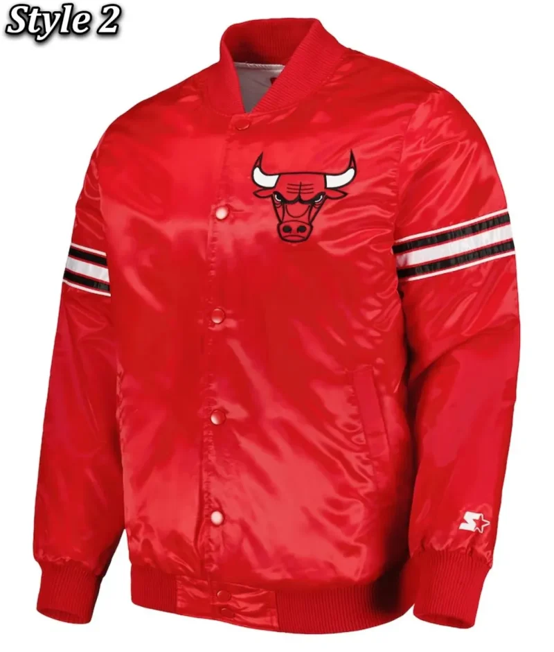 Chicago Bulls Pick & Roll Varsity Satin Jacket