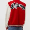 Chicago Bulls Red Wool and Leather Jacket