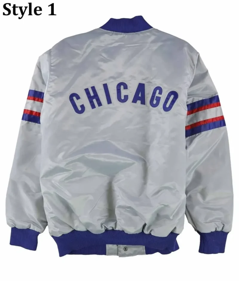 Chicago Cubs Gray Varsity Satin Jacket