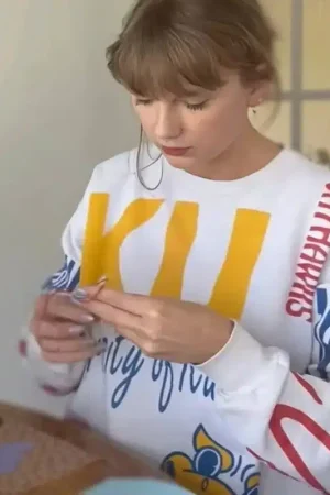 Taylor Swift KU White Sweatshirt