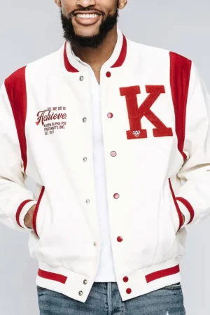 Kappa Alpha Psi World’s Greatest Frat Varsity White Wool Jacket