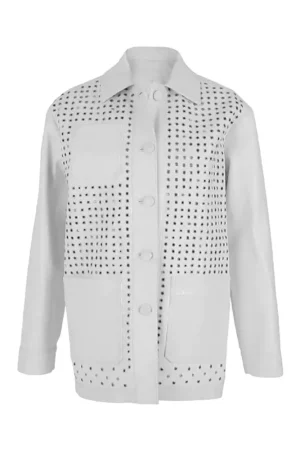 Karri White Leather Jacket
