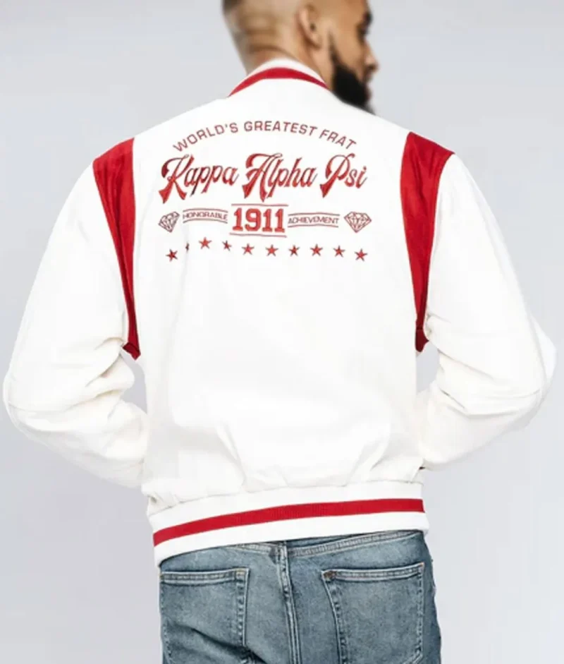 Kappa Alpha Psi World’s Greatest Frat Varsity White Wool Jacket