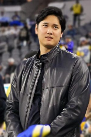 Shohei Ohtani Black Leather Jacket