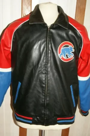 Jeff Hamilton MLB Chicago Cubs Black Leather Jacket