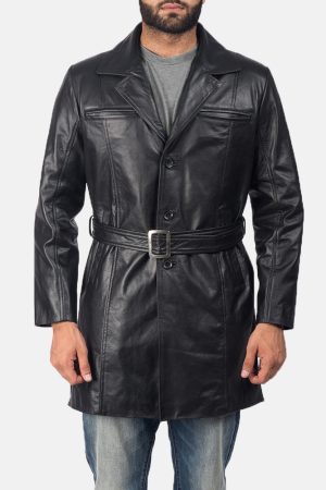 Jordan Black Leather Coat