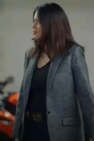 The Rookie 2024 Alyssa Diaz Grey Plaid Blazer