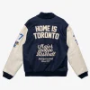 Toronto Blue Jays Patch Navy And Cream Letterman Jacket