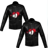 Valentines Couple Black Leather Jacket