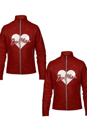 Valentines Day Couples Be Mine Red Leather Jacket