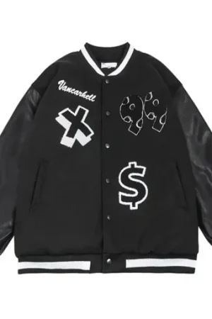 Vancarhell Nothing 99 Black Letterman Jacket