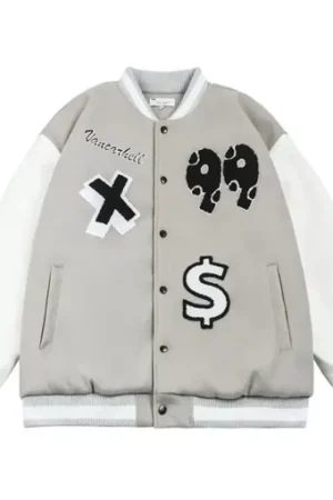 Vancarhell Nothing 99 Grey Letterman Jacket