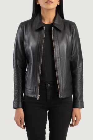 Vixen Black Classic Collar Leather Jacket