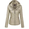 Women Removable Leather Jacket