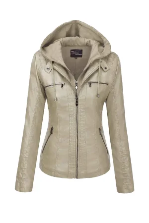 Women Removable Leather Jacket