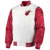 White Red NBA Jeff Hamilton Miami Heat Satin Jacket