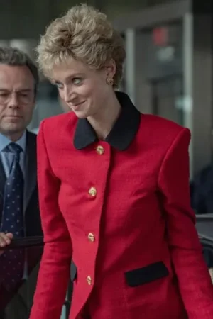 The Crown Season 5 Elizabeth Debicki Red Coat