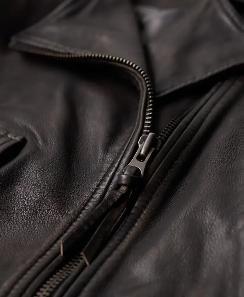 Women Cropped Biker Leather Jacket