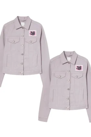 Valentine Day Couples Light Pink Jean Jacket