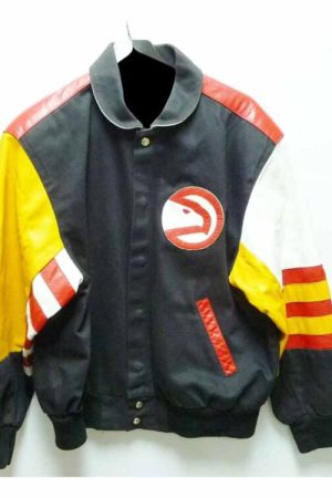 Vintage Jeff Hamilton Atlanta Hawks NBA Baseball Jacket