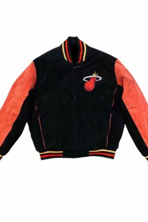 Vintage Jeff Hamilton Miami Heat Black Varsity Jacket