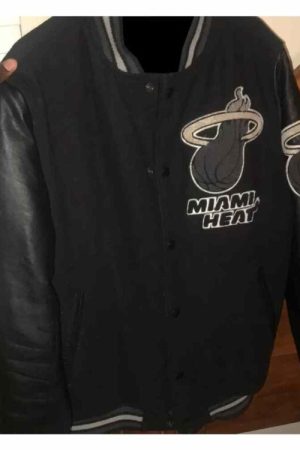 Vintage Miami Heat Jeff Hamilton Black Varsity Jacket