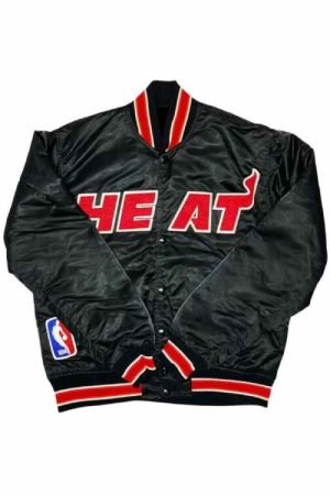 Vintage Black NBA Jeff Hamilton Miami Heat Satin Jacket