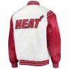 White Red NBA Jeff Hamilton Miami Heat Satin Jacket