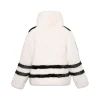 White Sporty Faux Fur Jacket