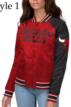 Women’s Chicago Bulls Satin Varsity Jacket