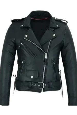 Women’s Classic Motorcycle Leather Jacket