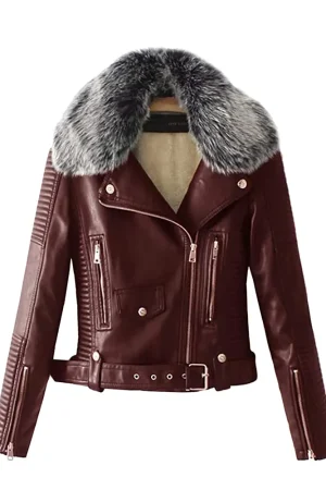 Women’s Faux Fur Quilted Moto Jacket