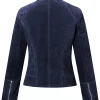 Womens Suede Leather Motorcycle Jacket
