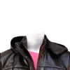 Women’s Brown Hooded Leather Bomber Jacket