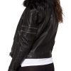 Womens Cafe Racer Leather Motorcycle Jacket Black