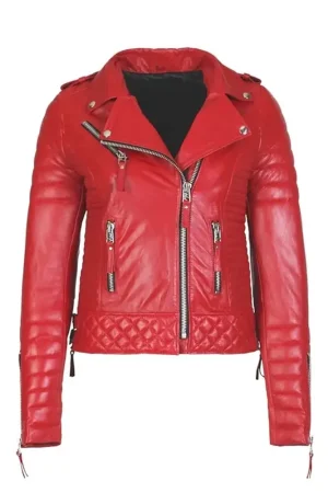 Womens Boda Style Quilted Red Jacket