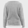Women’s Grey Suede Shearling Jacket