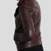 Womens Slim Fit Brown Leather Biker Jacket