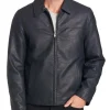 Barry Faux Leather Open-Bottom Jacket