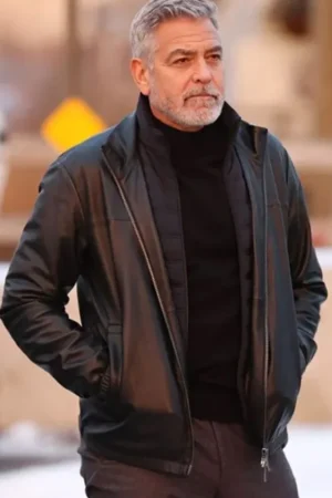 Wolfs 2024 George Clooney Leather Jacket