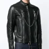 Mens Black Leather Cafe Racer Jacket