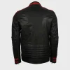 Mens Cafe Racer Red & Black Leather Jacket