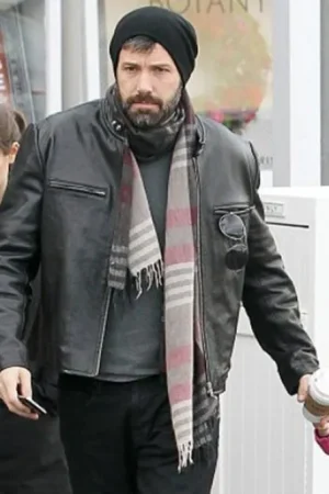 Ben Affleck Black Real Leather Jacket