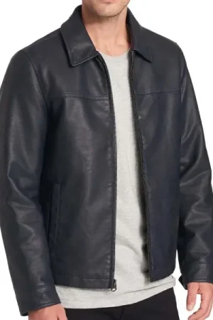 Barry Faux Leather Open-Bottom Jacket
